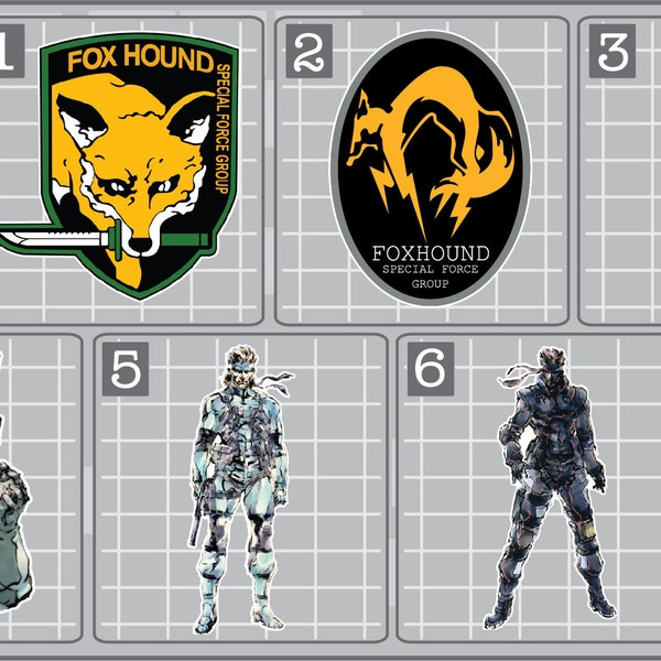 Solid Snake or Foxhound Logo from Metal Gear Solid Vinyl Decal Choose Your Favorite!