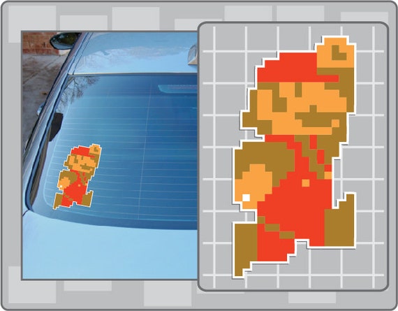 Jumping Super Mario 8bit Sprite Vinyl Decal No 2 From Super Etsy Uk