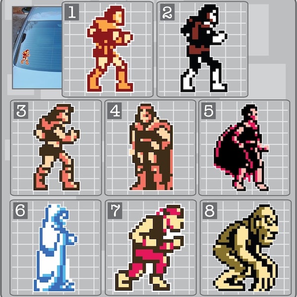 CASTLEVANIA Heroes Sprite vinyl decals from Castlevania Car Window Laptop Decal, Simon Belmont, Trevor Belmont, Alucard