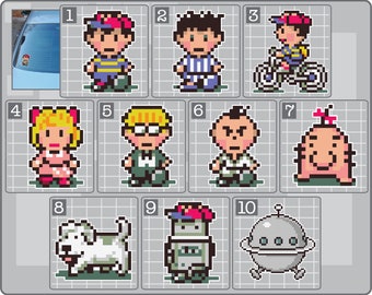EARTHBOUND Heroes 8Bit Sprite Vinyl Decal from Choose a Character NES Stickers Assortment #1