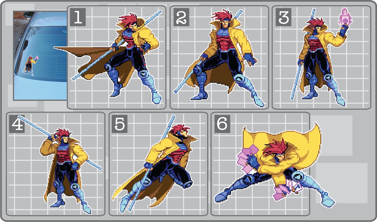 GAMBIT Vinyl Decal From Marvel Vs. Capcom. Choose Your Favorite Pose ...