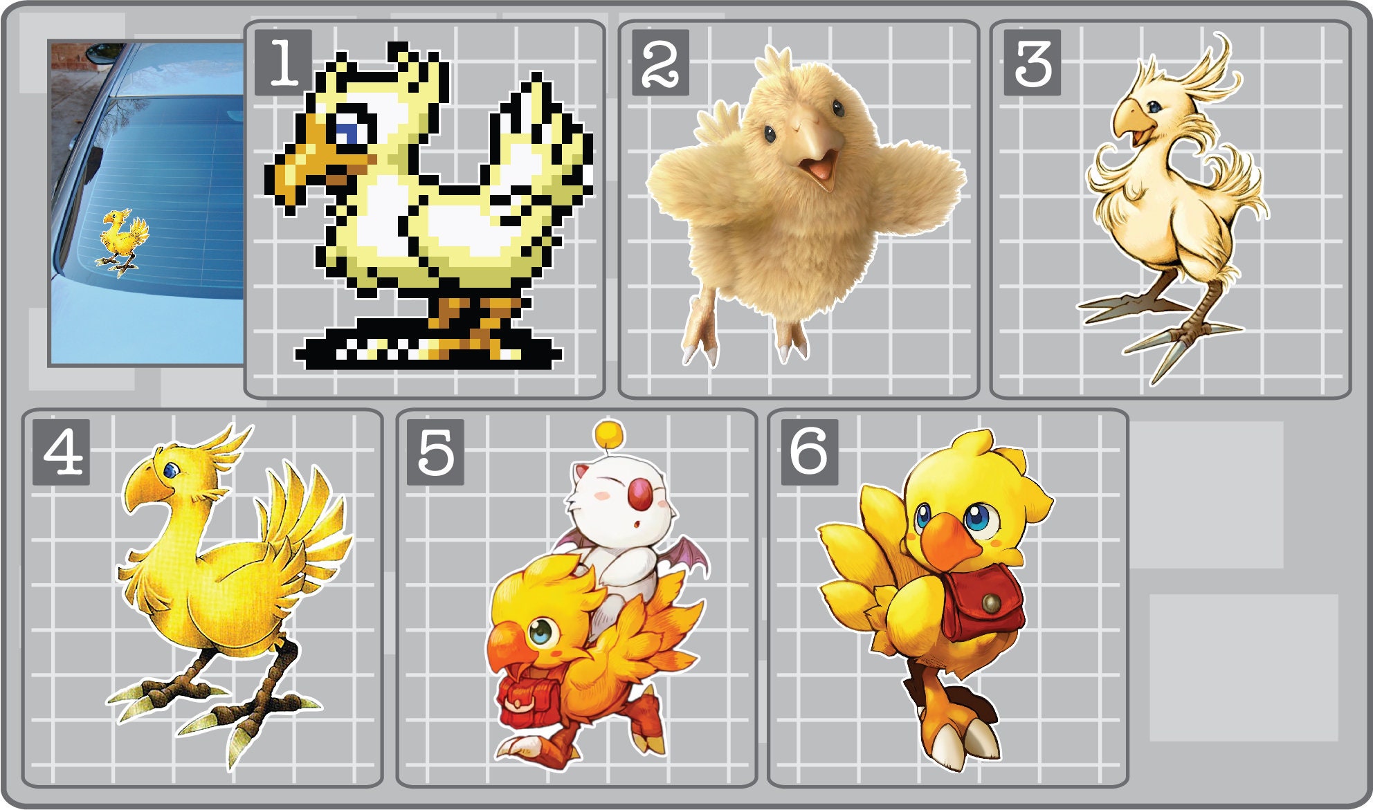 CHOCOBO from Final Fantasy Vinyl Decal Choose Your Favorite FF Sticker Super Smash Brothers