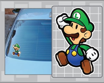 PAPER LUIGI vinyl decal from Super Mario Bros. Paper Mario Sticker for almost anything!