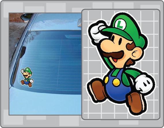 PAPER LUIGI Vinyl Decal From Super Mario Bros. Paper Mario Sticker