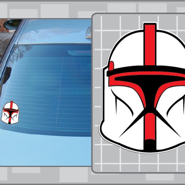 AOTC Clonetrooper Captain Helmet vinyl decal sticker from Star Wars