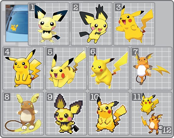 Pichu Pikachu Or Raichu From Pokemon Vinyl Decal Anime Sticker Pokemon Sprites