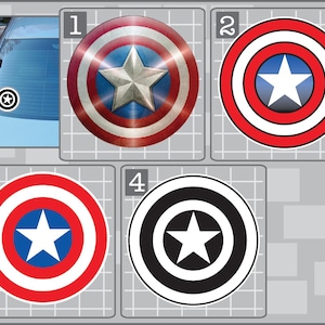 CAPTAIN AMERICA&#39;s Shield Icon Logo vinyl decal sticker
