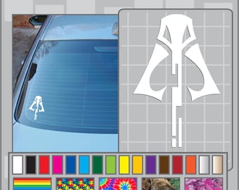 Mandalorian Mythosaur Skull Cut Vinyl Decal #3 Boba Fett Logo Bantha Skull Sticker