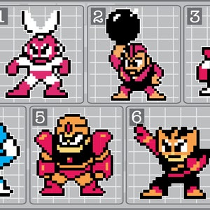Mega Man 1 BOSSES Vinyl Decals Cut Man, Guts Man, Bomb Man and More Choose Your Favorite Car Window Laptop Stickers