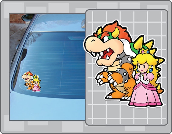 BOWSER & Princess PEACH From Paper Mario Vinyl Decal From 