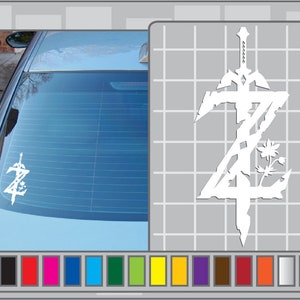 Z with Master Sword Logo from the Legend of Zelda BOTW Cut Vinyl Decal Sticker No. 1