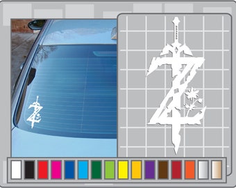 Z with Master Sword Logo from the Legend of Zelda BOTW Cut Vinyl Decal Sticker No. 1
