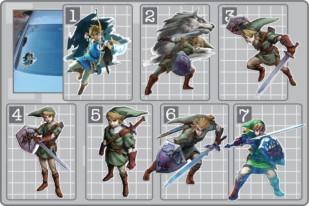 LINK Vinyl Decal From the Legend of Zelda Choose Your Version Pack