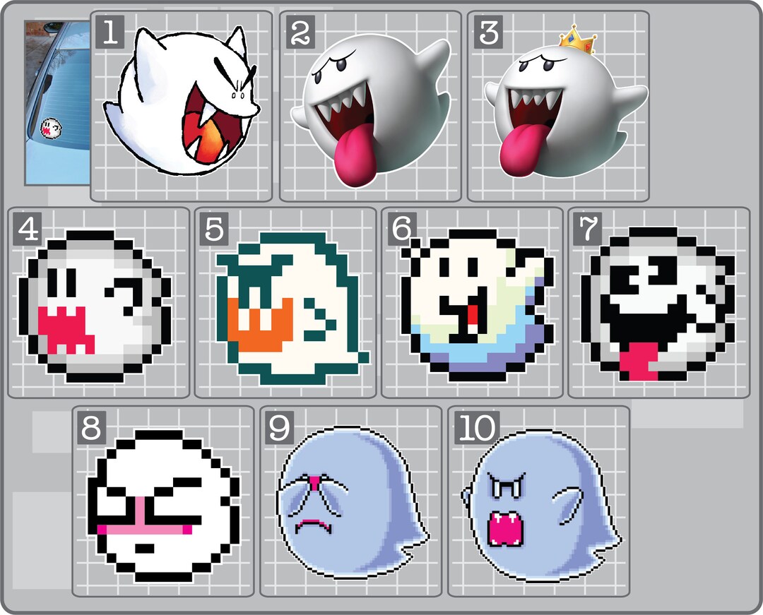 Mario Boo Ghost V2 JDM Car Sticker – Pick Your Color! (Glossy Or Matte)