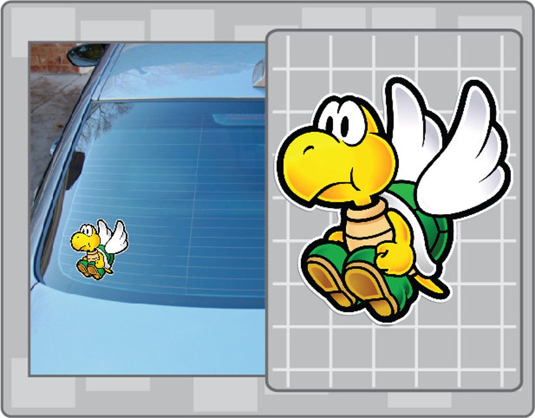 FLYING KOOPA From Paper Mario Vinyl Decal From Super Mario Bros