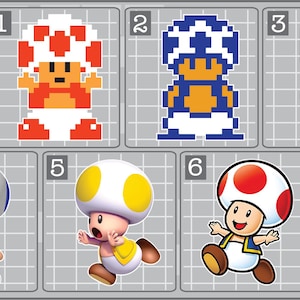 TOAD Vinyl Decal Choose Your Favorite! Super Mario Bros. Car Window Phone Sticker