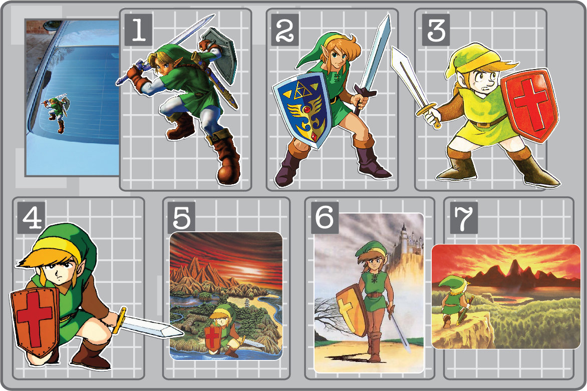 LINK Vinyl Decal From the Legend of Zelda Choose Your Version Pack