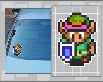 LINK Sprite from the Legend of Zelda A Link to the Past No. 1 16Bit Vinyl Decal Video Game Sticker Laptop Car Window Decal