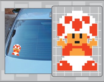 MUSHROOM PRINCESS 8Bit Sprite Vinyl Decal No. 1 from Super Mario Bros. NES Sticker