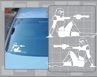 Star Wars Stormtrooper Mud Flap Girl, Trooper Mud Flap Cut Vinyl Decal Sticker Star Wars Mudflap