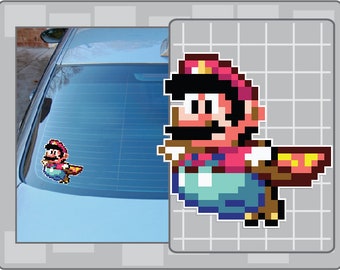 Super MARIO with CAPE Sprite vinyl decal from Super Mario Bros. Sticker for almost anything!