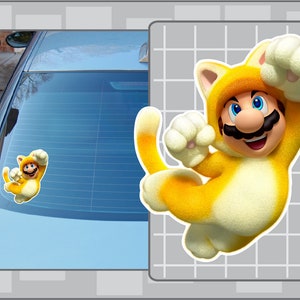 CAT SUIT Mario Cartoon vinyl decal from Super Mario Bros. Sticker for almost anything!