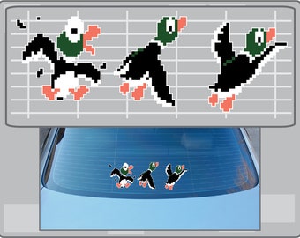Set of 3 DUCKS Sprites vinyl decals No. 2 from Duck Hunt Sticker for almost anything!
