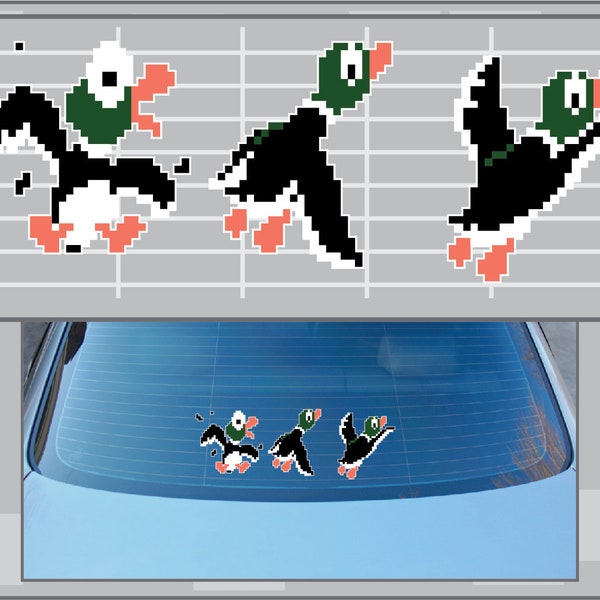 Set of 3 DUCKS Sprites vinyl decals No. 2 from Duck Hunt Sticker for almost anything!