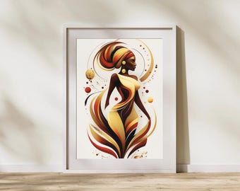 Abstract African Woman Art Print: Ethnic Home Decor (Digital Download)
