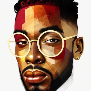 African American Man Portrait: Modern Black Art, Motivational Wall Art (Digital Download