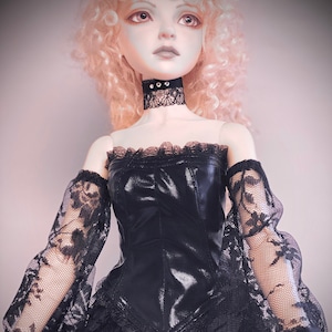 Fashion mannequin BJD dress, doll clothes, doll gown, black, lace