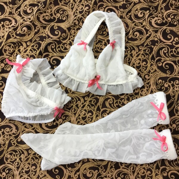 BJD clothes white underwear set with stockings