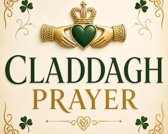 Claddagh Prayer Print | Irish Love Symbol Wall Art | Celtic Art Printable | Irish Wedding Gift | Gift for Irish Living Abroad