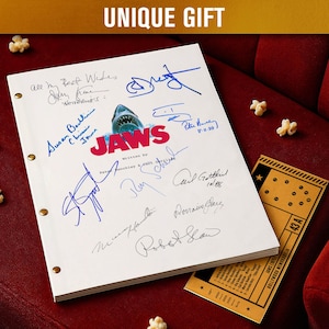 JAWS (1975) Signed Movie Screenplay / Film Script | Autograph Preprints | Film Memorabilia | Limited Edition | Unique Gift