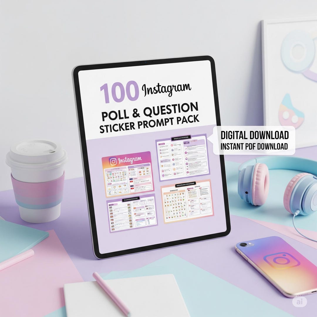 Sticker Poll Examples 100 Instagram Poll & Question Stickers | Story Engagement (digital ...