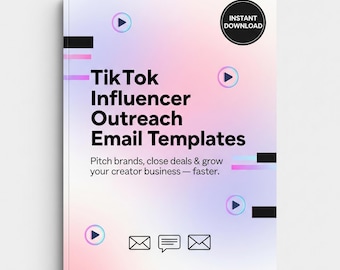 TikTok Brand Deal Outreach Kit | Influencer Email & DM Templates for Collaborations -Sponsorships (Digital Download)