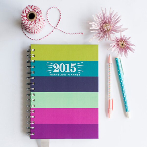Marvelous Year 2015 Planner Organizer Journal with Inspirational Quotes