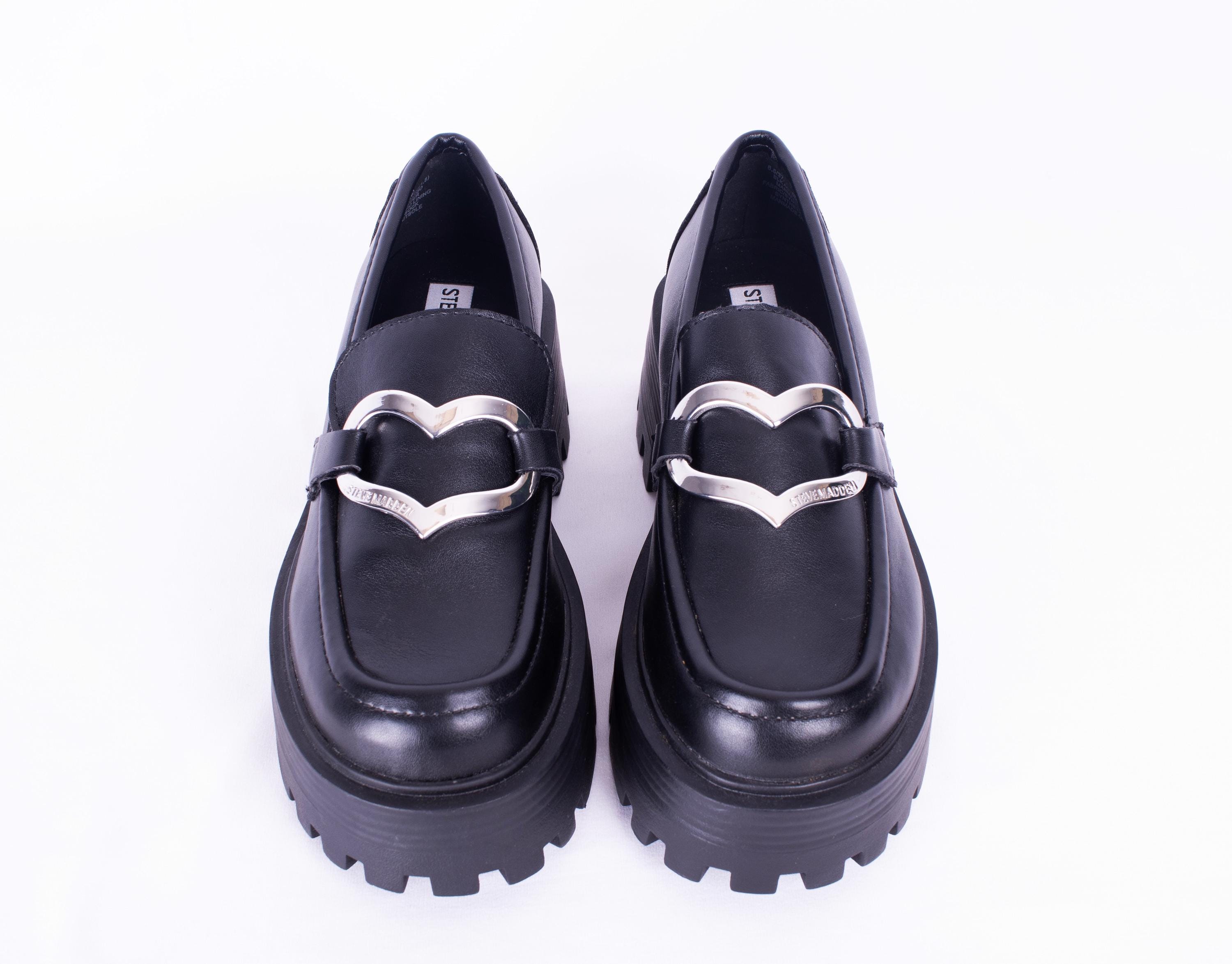 Madden Black Faux Vegan Leather Dress Slip On with Buckle Loafers Shoes sz 9.5 STEVE MADDEN Lawrence Black Leather 1 main image 2