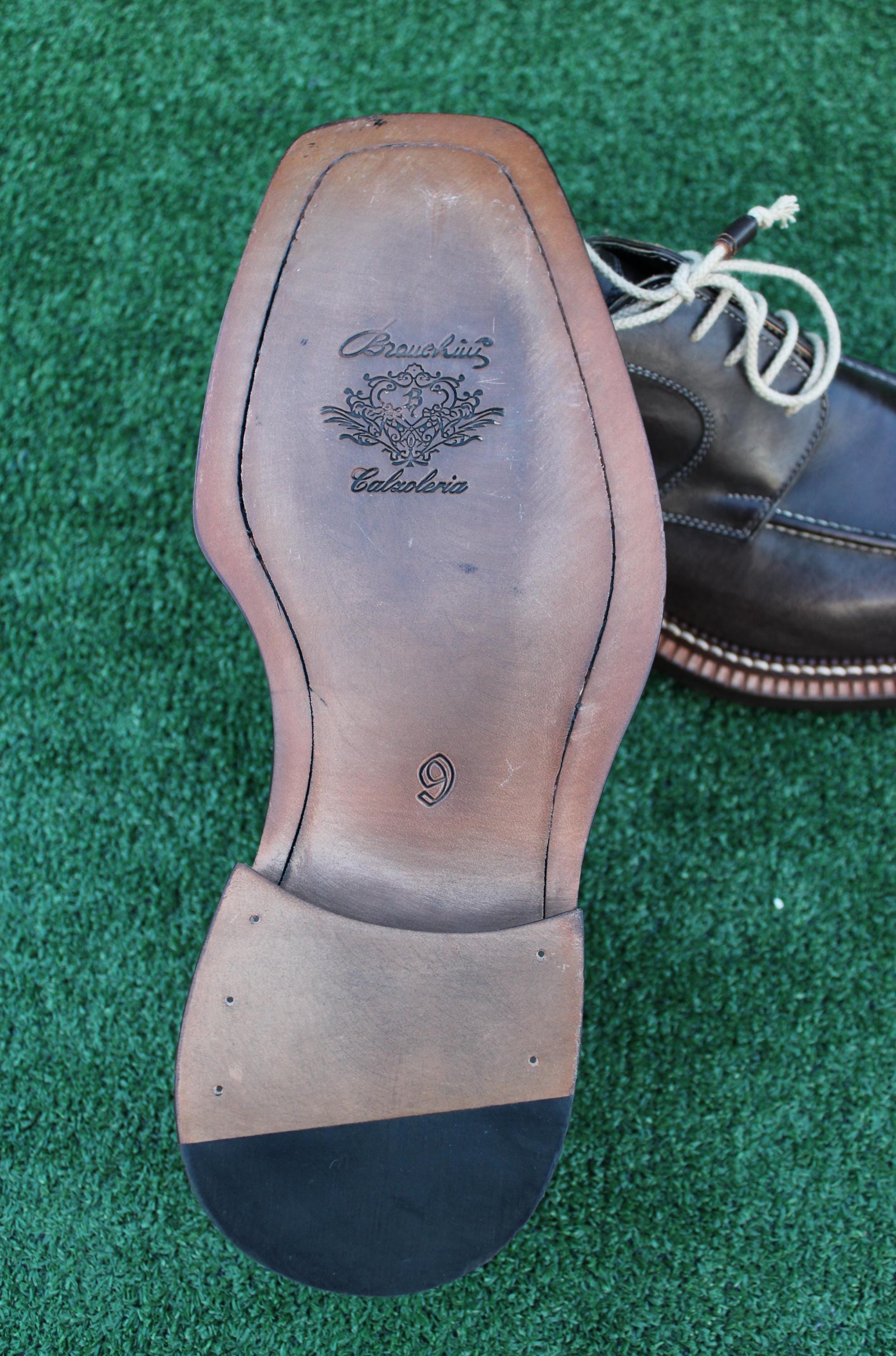 Stefano Branchini  Handmade Brown Leather Brogue Dress Shoes Men’s Size UK 9.5 Stefano Branchini Penny Loafer - Pre-owned - Leffot main image 3