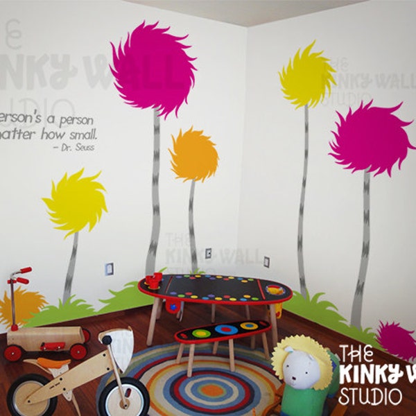 Children Wall Decals Wall Sticker - Lorax Truffula Trees Wall decal - Dr seuss - 141