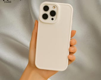 Minimalist White Phone Case, White Phone Case, Matte Silicone Bumper Case, Durable Slim Design Phone Case, Gift for Her