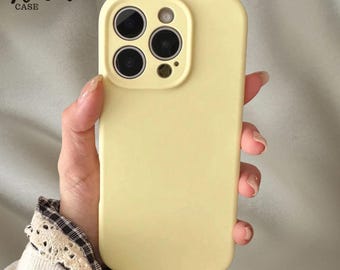 Solid Color Silicone Phone Case, Soft Shockproof Cover, Camera Lens Protection, Minimalist iPhone Case, Slim Fit Durable Design,Gift For Her
