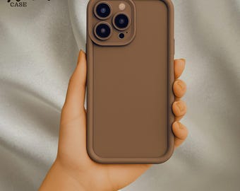 Funda protectora color caqui a prueba de golpes, minimalista, de silicona gruesa, para iPhone, diseño resistente con agarre suave, ideal para regalar a ella.