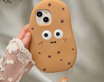 Kawaii Potato Silicone Iphone Case, Cute 3D Cartoon Soft Cover, Shockproof Protective Phone Case, Fun Aesthetic Design, Gift For Her