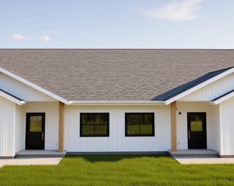 Duplex House Plan  3 Bed 2 Bath 1511 sqft per unit 66' X 62'