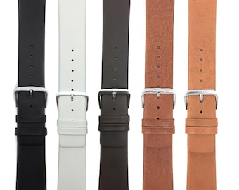 Screw Fit, Leather Replacement Watch Band for Skagen Watch Band Strap, Attaches with Screws, 5 Colors, 12mm 14mm 16mm 18mm 20mm 22mm 24mm