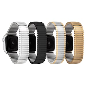 Bandini Extra Long XL Stainless Steel Stretch Watch Band, Metal Expansion Strap for Apple Watch Series 10/9/8/7/6/5/4/3/2/1, SE & Ultra 1  2
