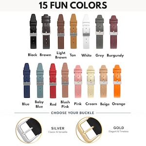 Bandini Thin Leather Watch Band Strap for Women and Men, Many Colors with Stitch zdjęcie 2