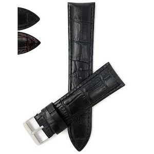 Bandini Vegan Watch Band, Premium Faux Leather Strap, Alligator Pattern