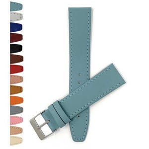Bandini Thin Leather Watch Band Strap for Women and Men, Many Colors with Stitch